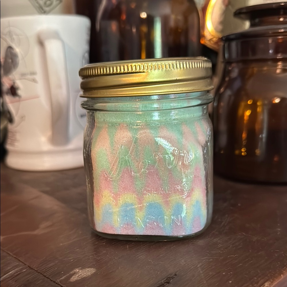 Kerr Green and Pink Sand Art in Classic Jar‎